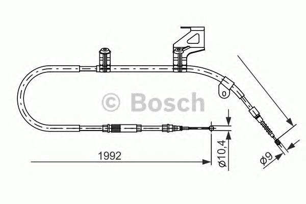 Трос стоянкового гальма задній правий Bosch 1987477242 ціна, від 27.87 USD