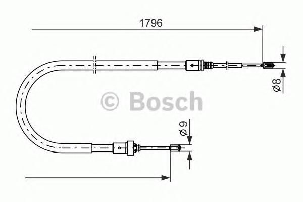 Трос ручного гальма задній, правий/лівий Bosch 1987477235 ціна, від 8.09 USD