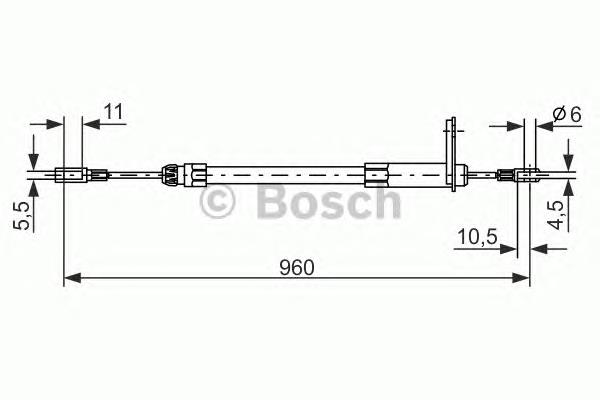 Купити 1987477219 Bosch Трос ручного гальма задній, лівий