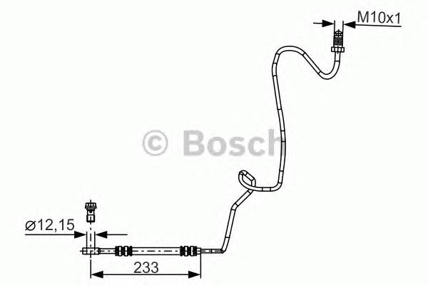 Шланг гальмівний задній, правий 1987481339 Bosch