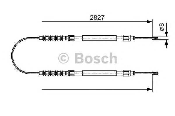 1987482006 Bosch трос ручного гальма задній, правий/лівий