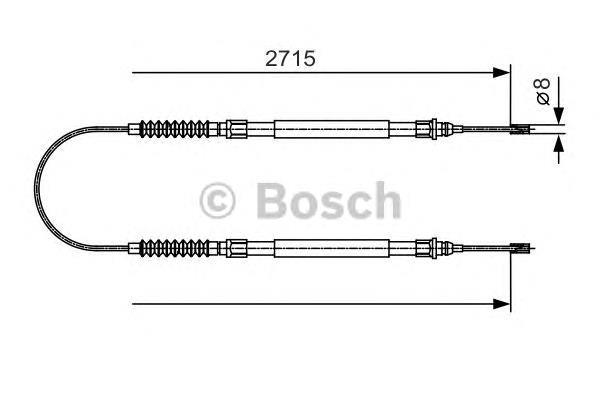 1987482003 Bosch Трос ручного гальма задній, правий/лівий