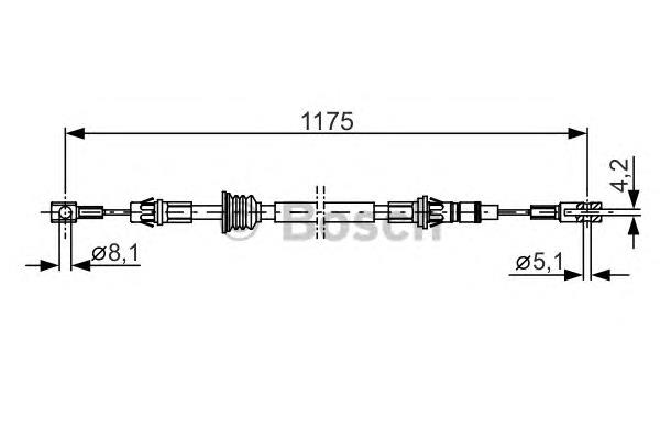 Купити 1987482012 Bosch Трос ручного гальма передній