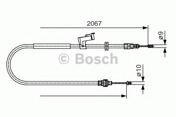 1987482134 Bosch трос ручного гальма задній, правий