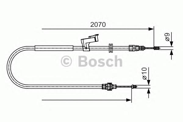 Трос стоянкового гальма задній лівий Bosch 1987482133 ціна, від 15.84 USD