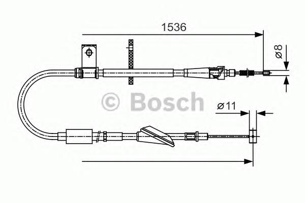 1987482137 Bosch трос ручного гальма задній, лівий
