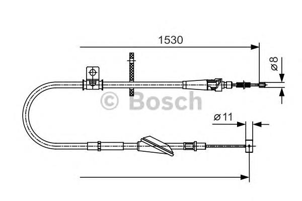 1987482136 Bosch трос ручного гальма задній, правий