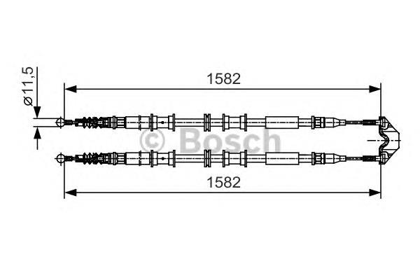 Трос ручного гальма задній, правий/лівий Bosch 1987482138 ціна, від 27.67 USD