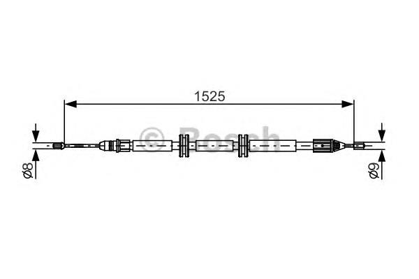 Купити 1987482142 Bosch Трос ручного гальма задній, лівий
