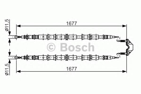 Трос ручного гальма задній, правий/лівий Bosch 1987482141 ціна, від 33.88 USD