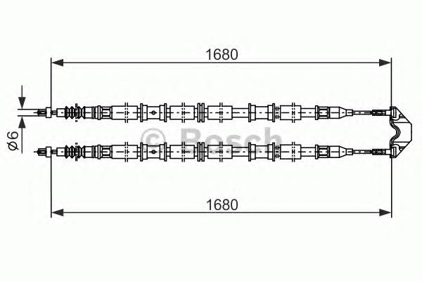 Купити 1987482107 Bosch Трос ручного гальма задній, правий/лівий