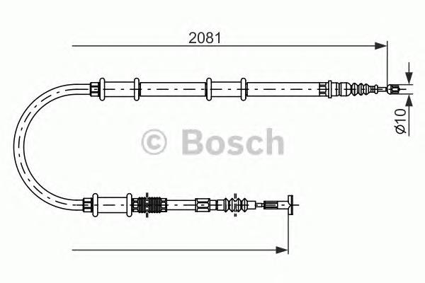 1987482181 Bosch трос ручного гальма задній, правий