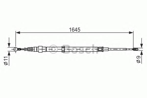 1987482191 Bosch Трос ручного гальма задній, правий/лівий