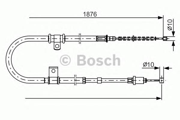 Трос ручного гальма задній, правий Bosch 1987482183 ціна, від 19.04 USD