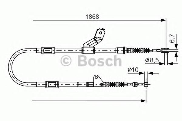 Купити 1987482158 Bosch Трос ручного гальма задній, лівий