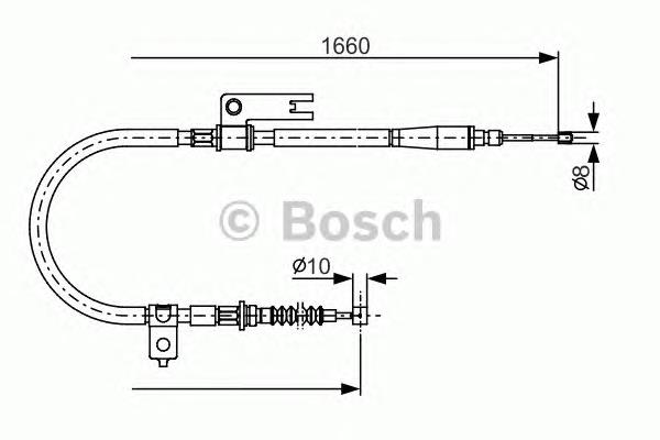 Трос ручного гальма задній, правий 1987482153 Bosch