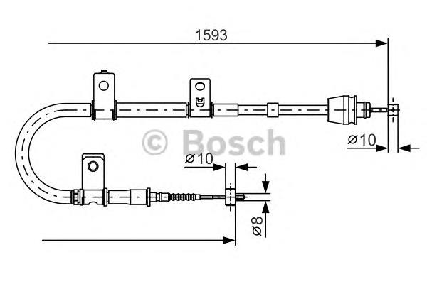 Купити 1987482166 Bosch Трос ручного гальма задній, лівий
