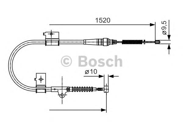 Трос ручного гальма задній, правий 1987482051 Bosch