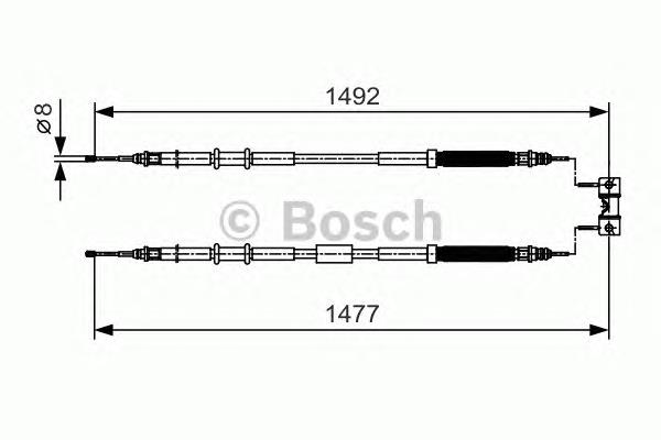 Трос ручного гальма задній, правий/лівий Bosch 1987482038 ціна, від 30.55 USD