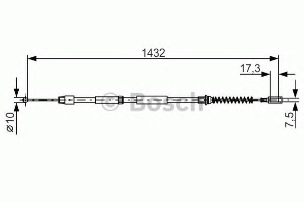 Трос ручного гальма задній, правий/лівий Bosch 1987482034 ціна, від 15.83 USD