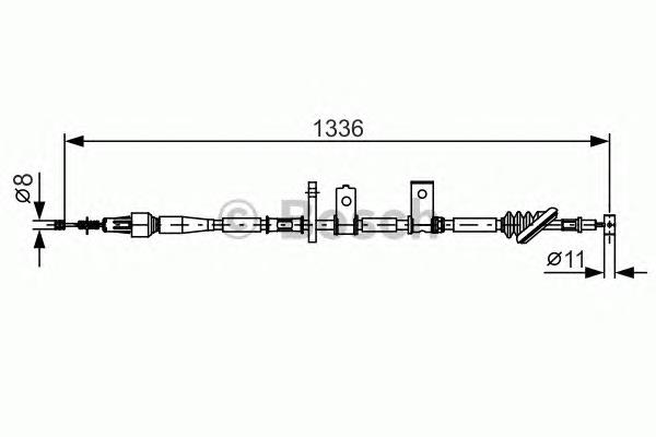 Трос ручного гальма задній, лівий 1987482091 Bosch