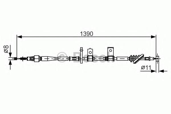 Трос ручного гальма задній, правий 1987482090 Bosch