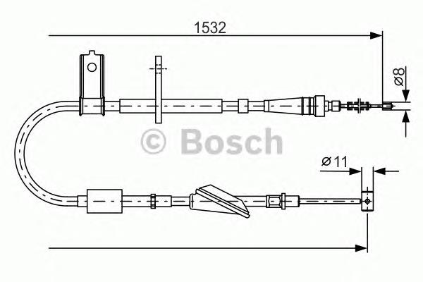 1987482093 Bosch Трос ручника задній лівий