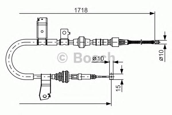 1987482086 Bosch Трос ручного гальма задній, правий