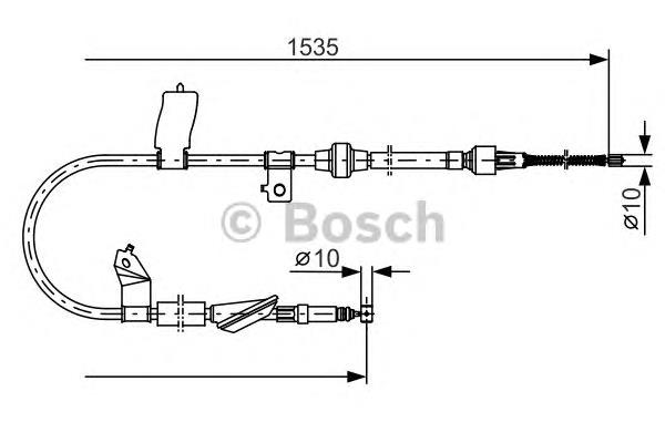 Трос ручного гальма задній, лівий 1987482085 Bosch