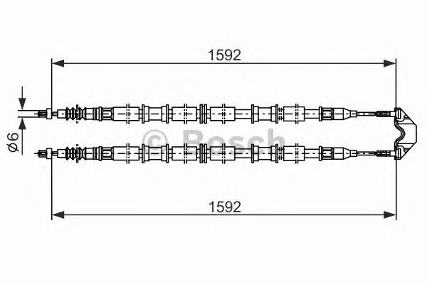 Трос ручного гальма задній, правий/лівий Bosch 1987482102 ціна, від 26.28 USD