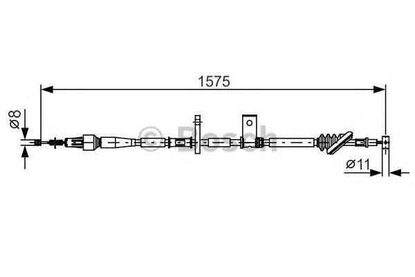 Трос ручного гальма задній, лівий 1987482095 Bosch