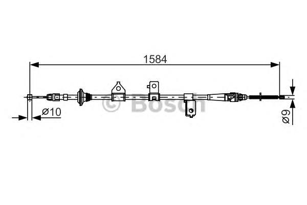 Трос ручного гальма задній, лівий 1987482099 Bosch
