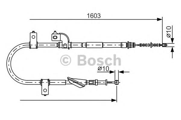 Трос ручного гальма задній, правий Bosch 1987482080 ціна, від 19.03 USD