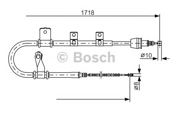 1987482075 Bosch Трос ручного гальма задній, правий