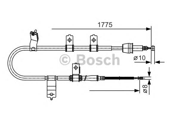 Купити 1310HH72R Ashika Трос ручного гальма задній, правий