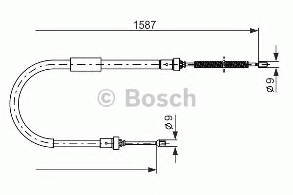 Трос ручного гальма задній, правий 1987477965 Bosch