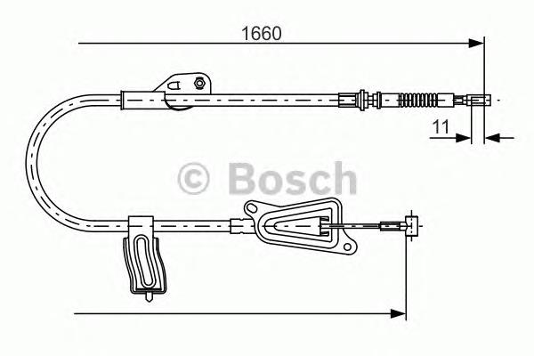 1987477944 Bosch трос ручного гальма задній, лівий