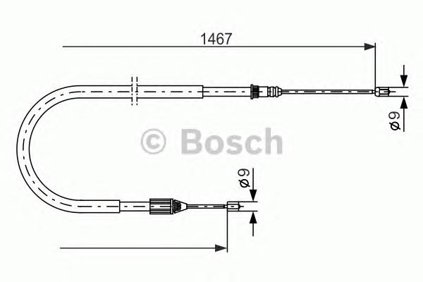 Трос ручного гальма задній, правий/лівий Bosch 1987477937 ціна, від 8.02 USD