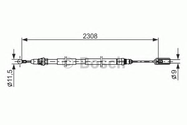 1987477953 Bosch трос ручного гальма задній, правий