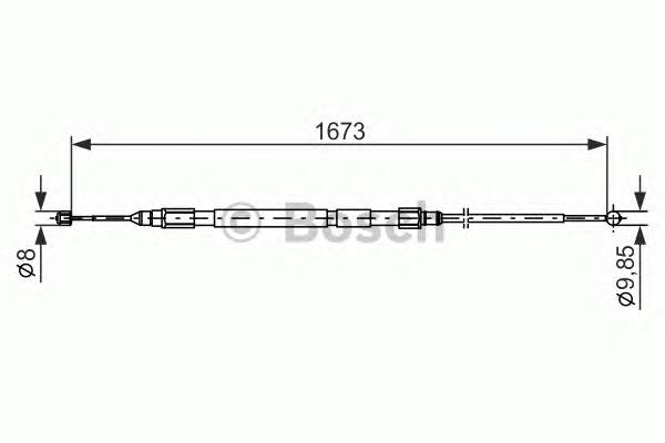 Трос стоянкового гальма задній правий Bosch 1987477947 ціна, від 11.68 USD