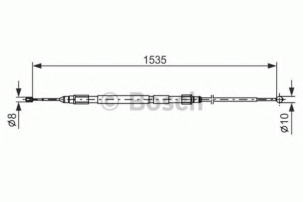 Трос ручного гальма задній, правий/лівий Bosch 1987477950 ціна, від 12.67 USD