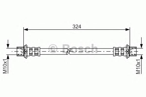 Гнучка гальмівна трубка задня Bosch 1987481016