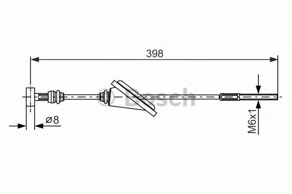 Трос стоянкового гальма передній Bosch 1987477985 ціна, від 6.23 USD