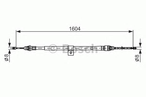 Купити 1987477980 Bosch Трос ручного гальма задній, правий