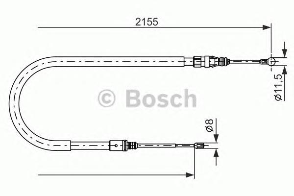 Купити 1987477994 Bosch Трос ручного гальма задній, правий/лівий