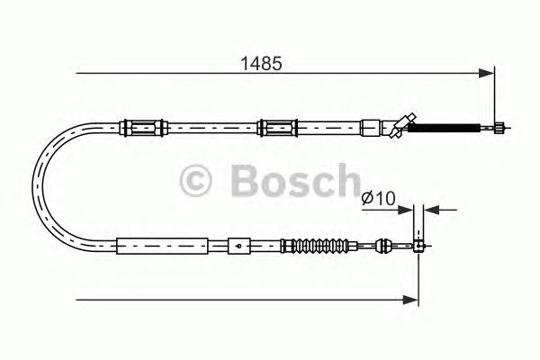 Трос ручного гальма задній, лівий 1987477998 Bosch