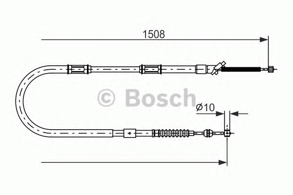 Трос ручного гальма задній, правий 1987477997 Bosch