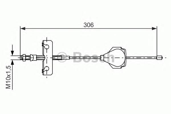 Трос стоянкового гальма передній Bosch 1987477990 ціна, від 14.18 USD