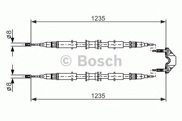 Купити 1987477869 Bosch Трос ручного гальма задній, правий/лівий