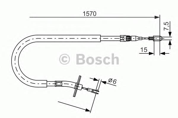 Купити 1987477860 Bosch Трос ручного гальма задній, лівий